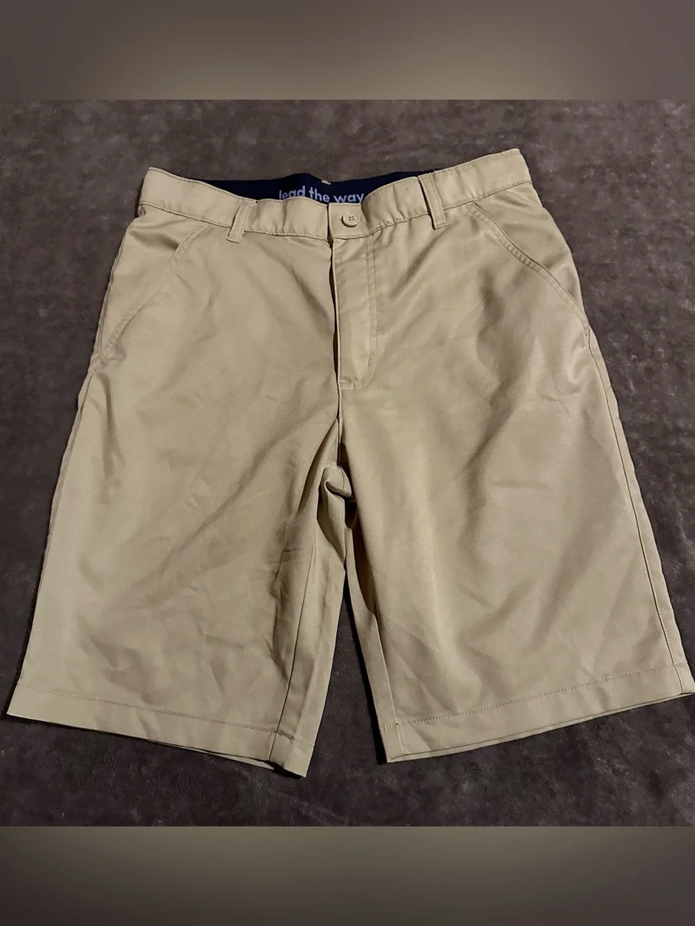 French Toast Boys Size 18 Khaki Uniform Shorts Performance Adjustable Waist